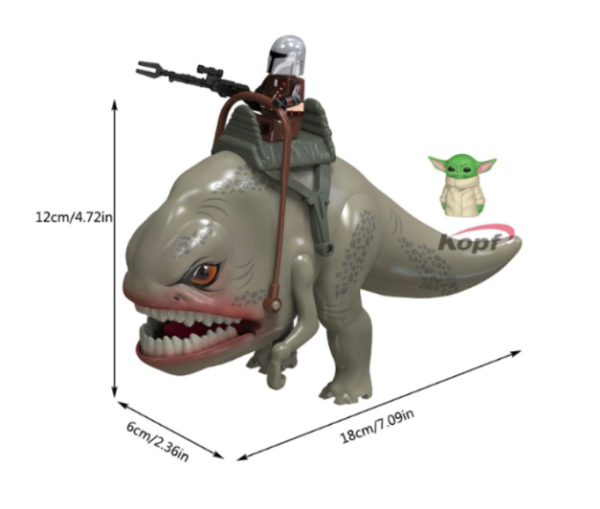 BLURG + MANDALORIAN + BABY YODA MINIFIGURA STAR WARS